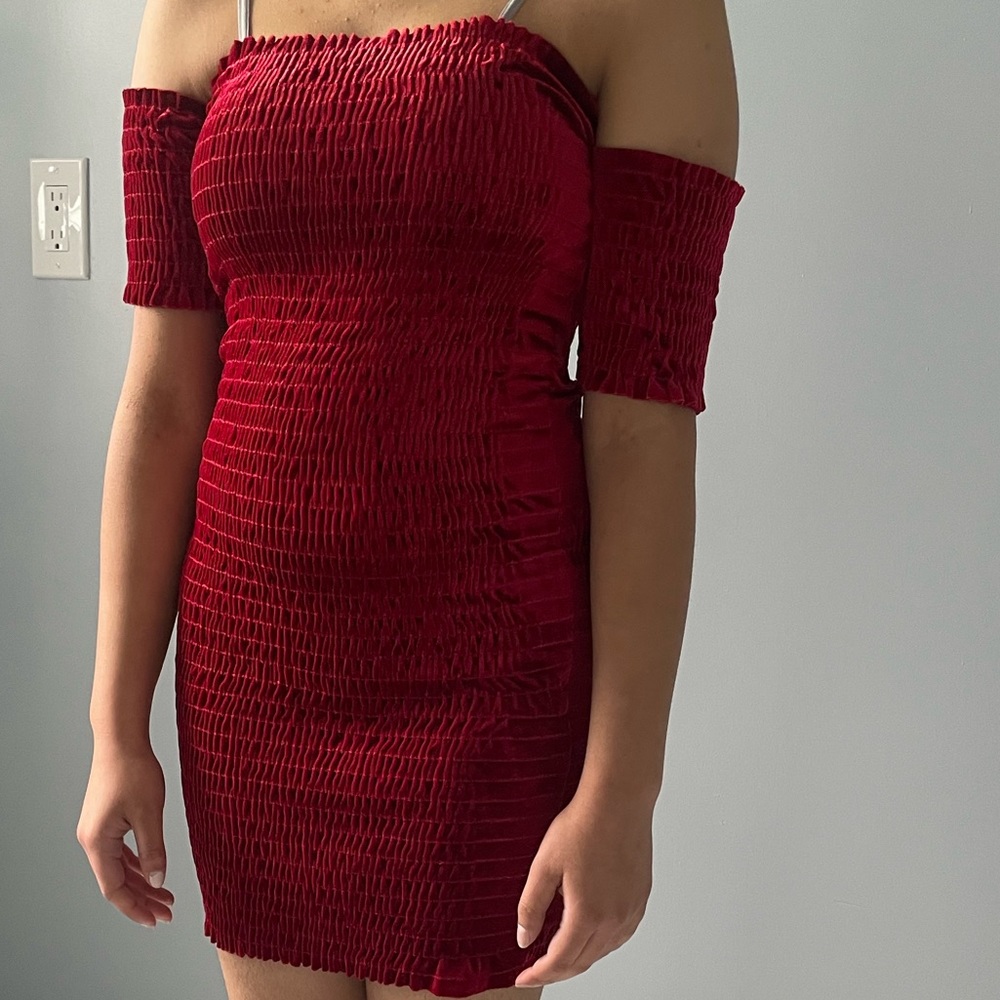Girls - velvet red short dress